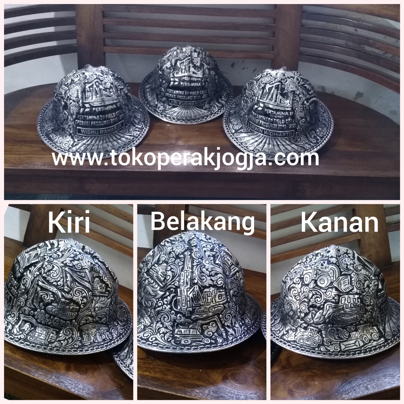 Helm ukir perak, helm ukir custom, helm ukir kotagede, toko helm perak, helm ukir silver, helm ukir tembaga, helm ukir kuningan, helm ukir alumunium, harga helm ukir, Plakat helm ukir, helm ukir pt pertamina